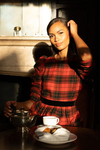 Victoria Dress in Red Tartan