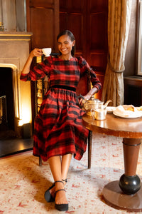 Victoria Dress in Red Tartan