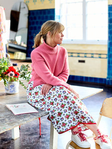 Bobbie Skirt in Brocante Rose Print Cotton