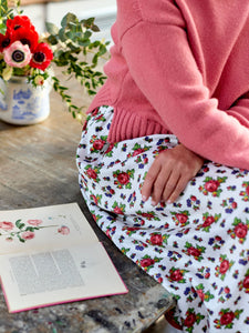 Bobbie Skirt in Brocante Rose Print Cotton