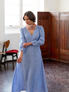 Bohemian Dress in Chambray Linen