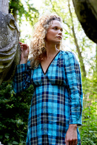 Tartan Linen Fitted Dress | Made in England | Justine Tabak 