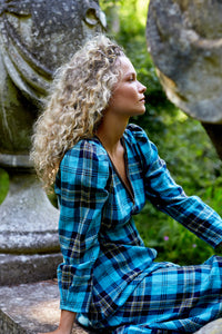 Tartan Linen Fitted Dress | Made in England | Justine Tabak 