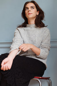 Gansey Jumper in Grey Donegal Wool | Made in Scotland | Justine Tabak 