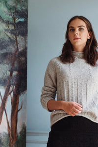 Gansey Jumper in Grey Donegal Wool | Made in Scotland | Justine Tabak 