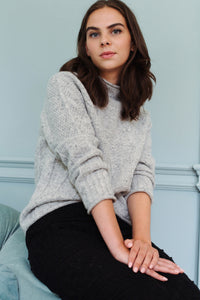 Gansey Jumper in Grey Donegal Wool | Made in Scotland | Justine Tabak 