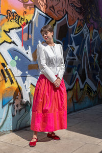 Bobbie Skirt in Shocking Pink Silk