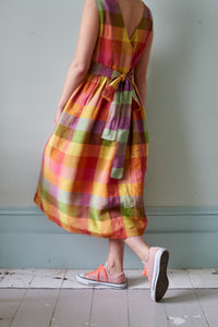 Canonbury Dress in Rainbow Irish Linen Check