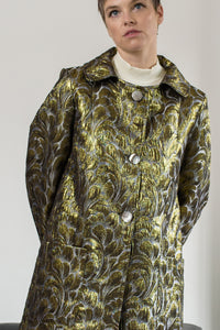 The Barbican Coat in Gold Brocade