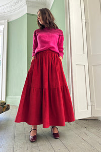 Petticoat Skirt in Washed Chunky Cord