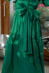 Primrose Hill Dress in Green Silk