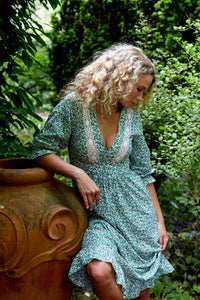 Cotton and Nottingham Lace Dress | Made in England | Justine Tabak