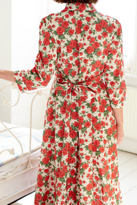 Liberty Red Rose print maxi shirt dress | Made in England | Justine Tabak 