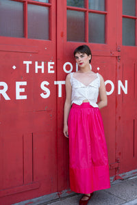 Bobbie Skirt in Shocking Pink Silk