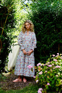 Tiered Floral Maxi Dress in Liberty Tana Lawn | Made in England | Justine Tabak 