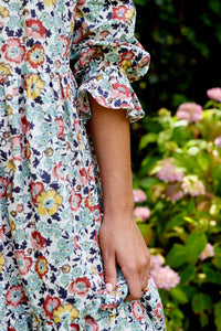 Tiered Floral Maxi Dress in Liberty Tana Lawn | Made in England | Justine Tabak 