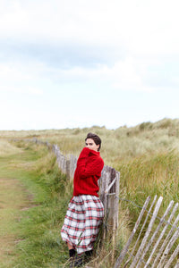 Stornaway Cabled Jumper in Deep Red