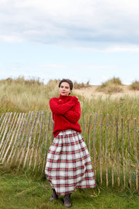 Stornaway Cabled Jumper in Deep Red