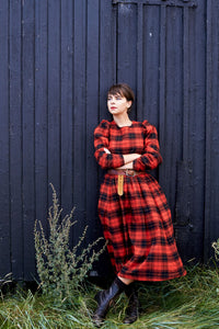 Victoria Dress in Red Tartan