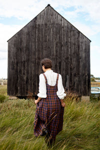 Soho Pinafore Dress in Laois Linen Tartan